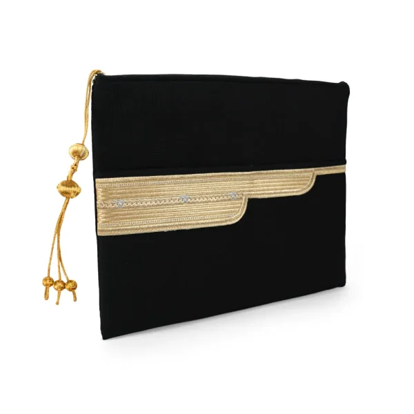 Laptop Sleeve Zipper Pouch with Tassel, Arabic Bisht Design Embroidery